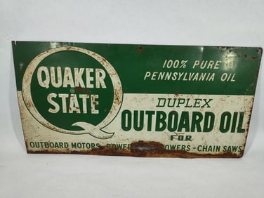 SST Quaker State Outboard Oil embossed sign