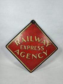 Railway Express Agency masonite sign