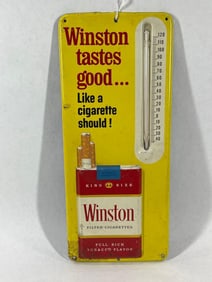 Winston Cigarettes metal embossed thermometer