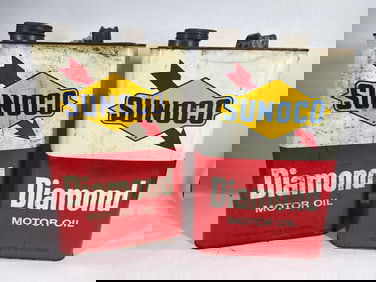 2- Sunoco Diamond Motor Oil 10qt cans