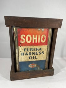 Sohio Eureka Harness Oil 5gal can in orig shipping crate