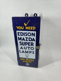 GE Edison Mazda Super Auto Lamps Porcelain Cabinet