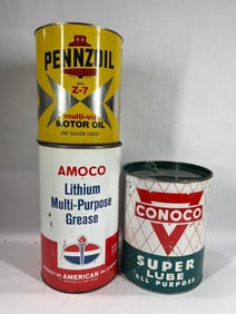 Conoco, Amoco & Pennzoil cans