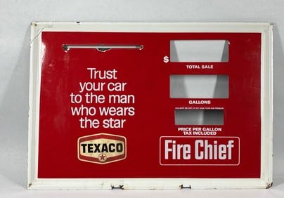 Texaco Fire Chief porcelain pump sign