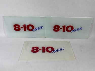 3- 8-10 Regular reverse painted glass ad panels
