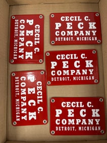 5- Cecil C. Peck Company porcelain machinery plates