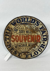 SST The World's Fair Best Flour Souvenir embossed sign
