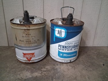 Conoco & Riverside 5gal cans
