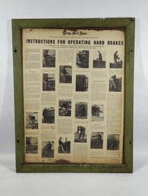 Nickel Plate Road "Instructions for operating hand brakes poster