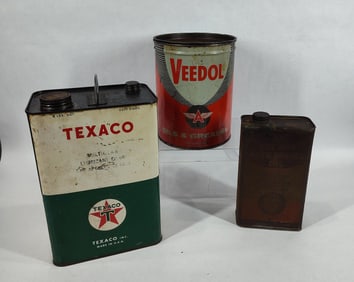 Texaco, Veedol & Socony cans