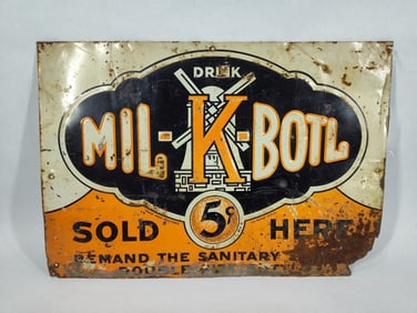 SST Mil-K-Botl Beverage embossed sign
