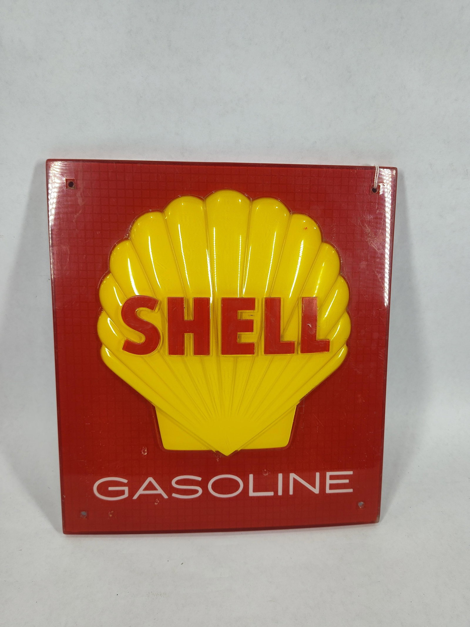 Shell Gasoline embossed acrylic pump sign (1 of 4)
