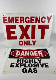 SS Alum Danger & Emergency Exit signs