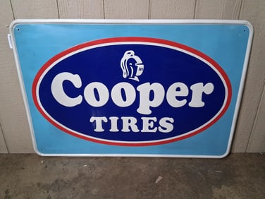 SS Alum Cooper Tires embossed sign