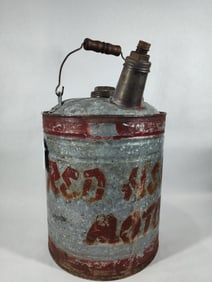 Red Head Motor Oil galvanized 5gal can