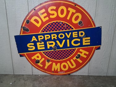 DSP Reproduction DeSoto Plymouth Approved Service sign