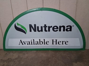 SS Alum Nutrena Available Here embossed sign