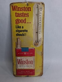 Winston Cigarettes embossed thermometer