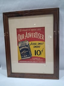 R.J. Reynolds framed cardboard lithograph