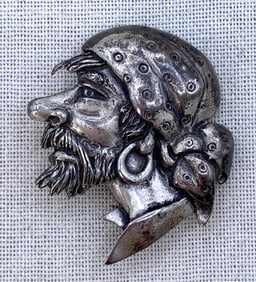 1940s Marleen 24.7 Gram Sterling Silver Vintage Pirate Brooch