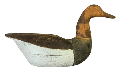 Antique Carved Wood Primitive Goose Hunting Decoy, Lodge, Huntsman Cabin, Farmhouse Bird Sculpture