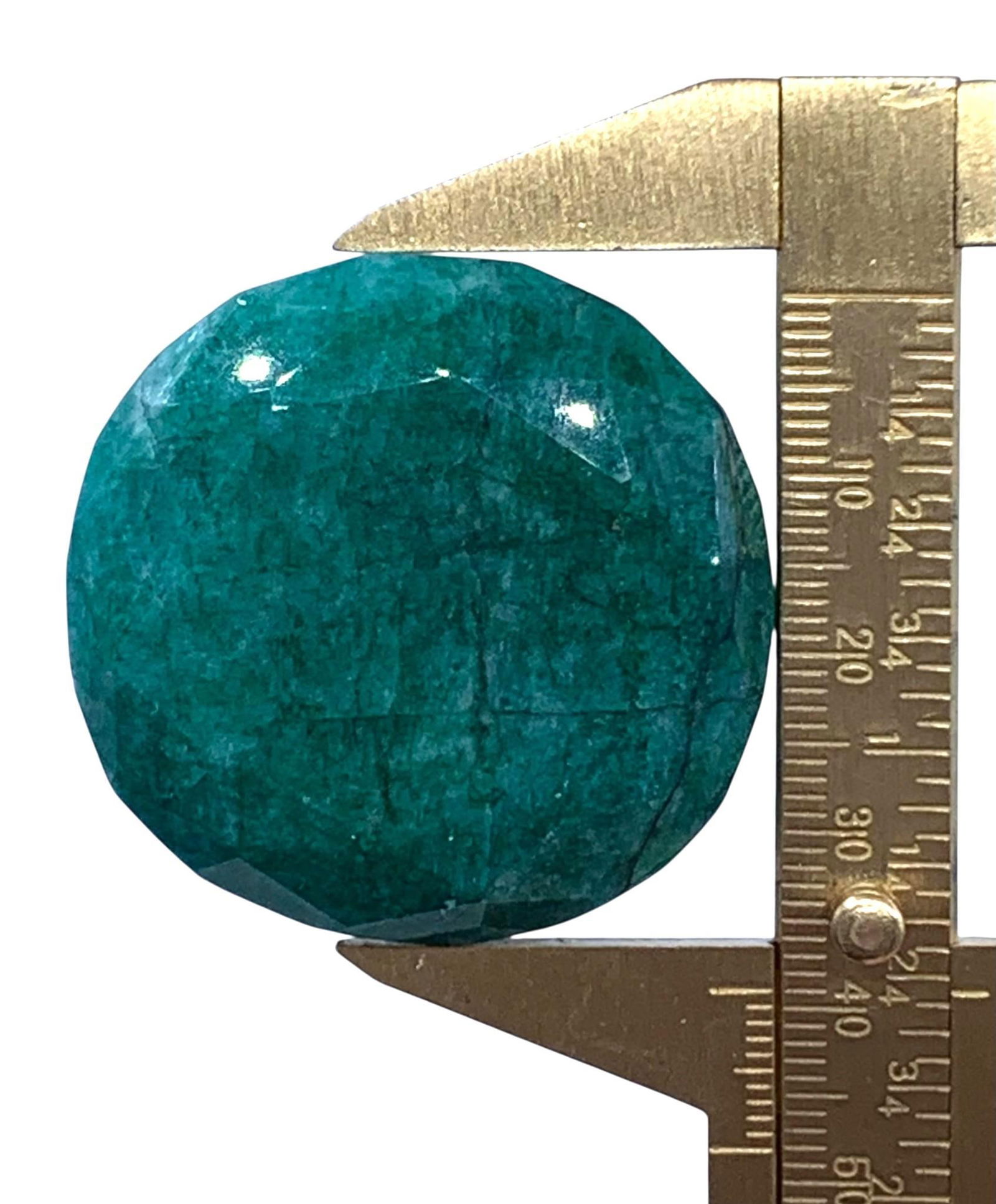 INCREDIBLE 286.45 Carat Jewelers Unmounted Round Cut Emerald Gemstone with Appraisal: Superb round cut Beryl Natural Emerald gemstone with 2022 UGL Appraisal paperwork, 40.45mm x 39.65mm x 22.85mm, 57.5 Gram weight with UGL appraisal paper, gem card and clear plastic storage sleeve sho