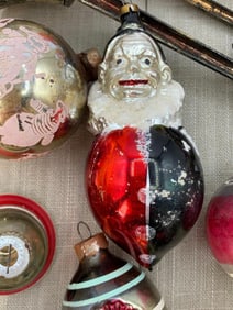 26 Dark Goth Antique to Vintage German & USA Mercury Glass Christmas Tree Ornaments