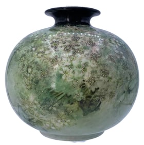 Lovely Antique Hand Painted Floral Art Pottery Vase Signed Robison