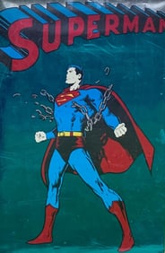 1970s Metallic Mirrored National Periodical Publications Superman Superhero Poster