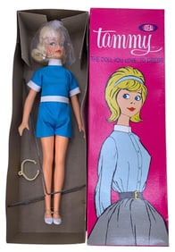 1963 Ideal Platinum Blonde Tammy Fashion Doll with Box and Stand