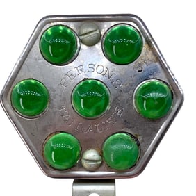 1930s Persons Emerald Green Glass Marble Tailalite Car, Bicycle, Motorcycle, Truck Reflector