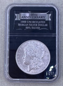 1900 Uncirculated 90% Silver Morgan Silver Dollar Coin Sealed in PCS Case