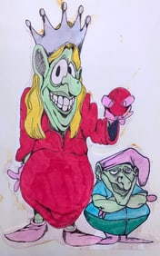 4 1990s Hand Drawn Fairytale Children's Book Illustrations Artist Created Artwork