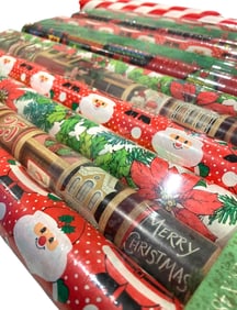 14 Rolls NOS 1980s era Santa Claus Christmas Gift Wrapping Paper