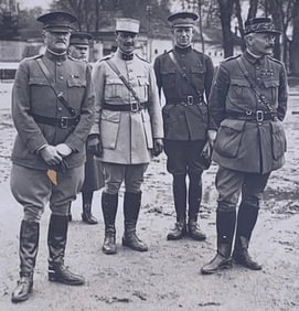 Antique Great War General Pershing Candid Wartime Commanders & Damaged Steel Wheel Tank Photographs