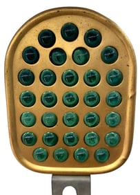 1930s PERSONS Emerald Green Marble Bicycle, Automobile, Motorcycle, Tombstone Glass Reflector