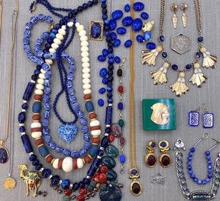 Exotic Egyptian, The Orient, Scarab, Pyramid, Natural Stone, 925, Vintage Jewelry Collection