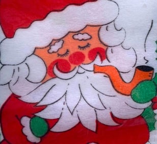 12 Deadstock Bradford Novelty Co. Vintage Santa Claus Felt Christmas Stockings in Factory Packaging