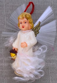 9 Mid Century Western Germany Angel Christmas Tree Decorations
