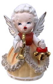 20 pc Mid Century Napco, Japan, Vintage Porcelain & Ceramic Angel Figurine Collection