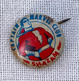 1944 Fawcett Publications Captain Marvel Club Shazam Comic Superhero Pinback Button