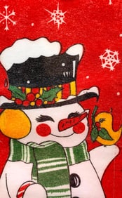 12 Deadstock Bradford Novelty Co. Vintage Snowman Felt Christmas Stockings in Factory Packaging