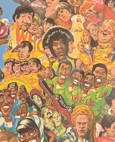 Iconic 1960s THE ROCK PILE Magazine Fold Out Musician Cartoonist Music Icon Poster