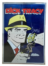 1970s Metallic Mirrored National Periodical Publications Dick Tracy Comic Detective Poster