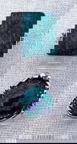 2 Sterling Silver Azurite Malachite & CHIPITA Chrysocolla 925 Statement Rings