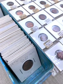 83 pc Vintage 1952-1986 Lincoln Penny 1 cent Coin Collection, Some Errors Plus 7 Nickels & Dime