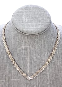 33.4 Gram Italian Sterling Silver Milor Woven Mesh Link V Shape 925 Necklace