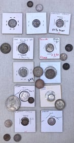 25 Antique to Vintage SILVER Foreign Coins