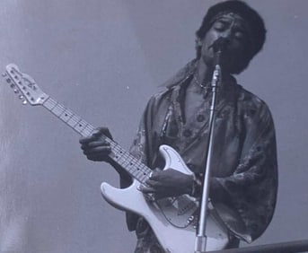 Jimi Hendrix & Pete Townsend Stage Photos, 1970s Vinyl Album Inserts and Ephemera