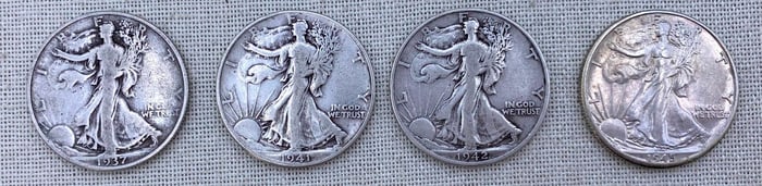 14 SILVER Walking Liberty, Kennedy Half, Mercury Dime, Standing Liberty Antique to Vintage US Coins